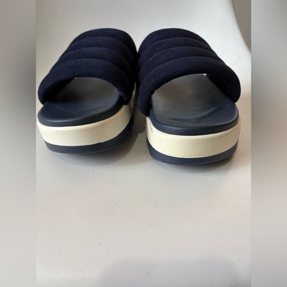 Seven7 navy white chunky slide sandals size 8 puffy strap - Picture 4 of 10